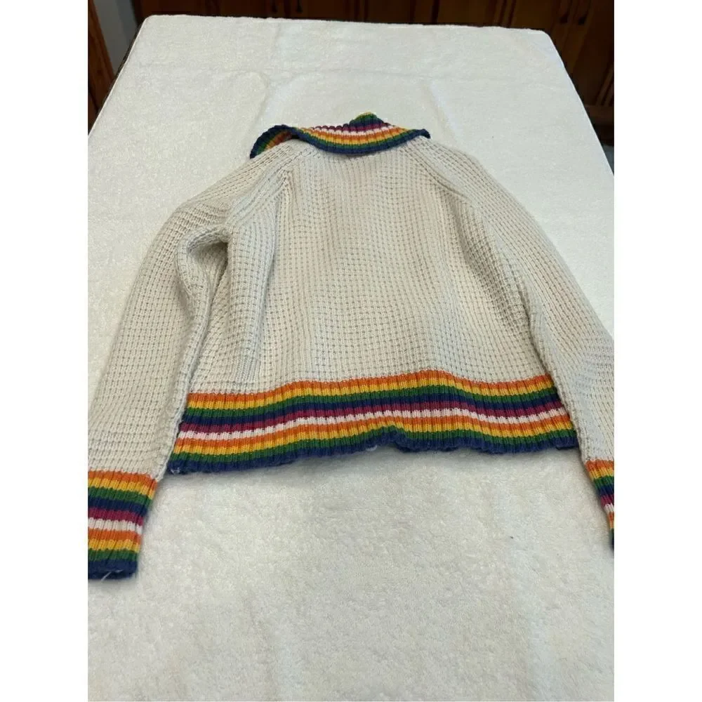 Children’s Place rainbow long sleeve zipper sweater Medium 7/8